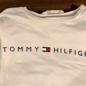 Mens Tommy Hilfiger white long sleeve t shirt